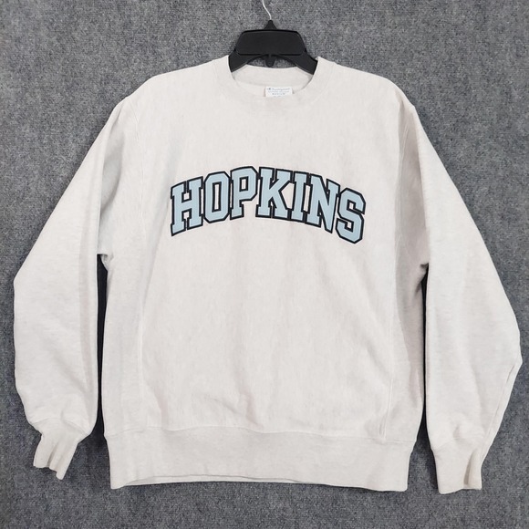Hopkins Sweatshirt Mens Medium Gray College Reverse Weave Crewneck Pullover - Picture 1 of 6
